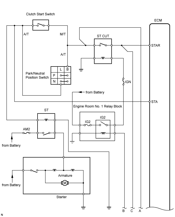Toyota Rav4. Aca30, 33, 38 Gsa33 Zsa30, 35.1Az-Fe Starting.Starting System (W/ Entry And Start System).Starting System (W/ Entry And Start System)  System Diagram